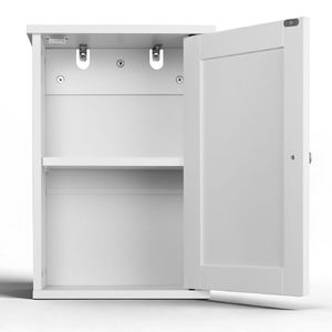 Mobiletto singolo bianco in MDF P2 verniciato 34,6*20*50cm con un ripiano per mobili da bagno - Product Image 5