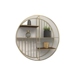 Estante de Pared Metálico Dorado, Soportes de Almacenamiento Artesanales, Estantes para Especias de Cuatro Niveles, Ecológicos y Duraderos, Juego de Estantes de Pared - Product Image 1