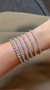 Riviera Tennis <b>Bracelet</b> 14k 18k <b>Solid</b> Gold Round Cut Lab Grown Diamond Prong Set Everyday Classic Wedding Fine Jewelry Wholesale - Product Image 5