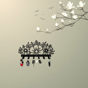 CIFbuy Appendiabiti da Parete in Metallo a Tema Floreale, Decorazione per Ingresso con Organizzatore per Posta e Chiavi, TikTok per Servizio Ritiro Temu - Product Image 4
