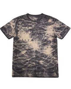 เสื้อยืดคอกลมแขนสั้นผ้าฝ้ายลายหินอ่อนสีเบจชาร์โคลแบบวินเทจสไตล์ลำลองสำหรับผู้ชาย เหมาะสำหรับใส่ในฤดูร้อน - Product Image 1