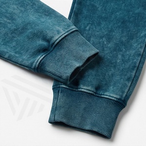Custom <b>Distressed</b> Embroidery Mens Acid Wash Oversized Stacked Pants Sun Faded Pullover Hoodies Breathable Tracksuits - Product Image 6