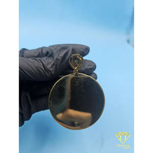 Pendentif médaillon B14 personnalisé, serti de diamants, pour homme, finition ronde, bordure en corde, diamant de laboratoire, bijoux hip hop - Product Image 2