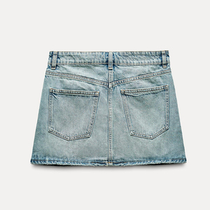 Falda Recta de Mezclilla de Algodón para Mujer, Tela Transpirable / Proveedor Directo de Fábrica OEM, Diseño Personalizado, Minifalda 2026 - Product Image 2