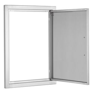 Porta di Accesso BBQ Singola per Cucina Esterna in Acciaio Inox 17L x 24A Pollici, Montaggio a Filo con Maniglia Verticale - Product Image 4