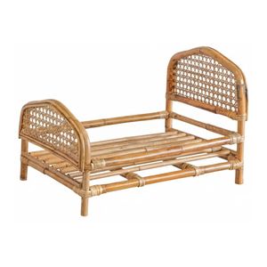 Lit pour poupées Reborn, lit pour poupées bébés, design en cannage tressé, haute qualité, pour la décoration de la chambre d'enfant, idéal. - Product Image 1