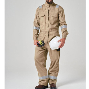 Combinaison de travail haute visibilité pour hommes, résistante aux flammes, uniforme de travail industriel, combinaison de sécurité en coton avec bande réfléchissante - Product Image 6