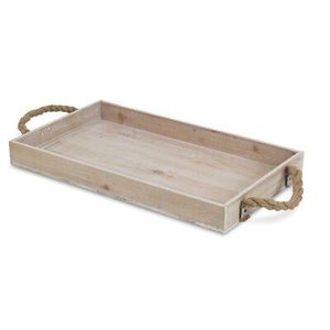 Plateau de service en bois en gros, cadeau de Noël, plateau décoratif rond attrayant avec poignée en corde, plateau de service, articles ménagers, vaisselle - Product Image 2