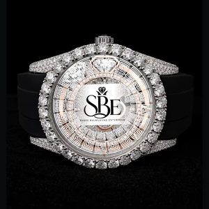Reloj de Lujo con Diamantes, 42 mm, Redondo, Automático, Analógico, Números Romanos, Correa de Acero Inoxidable, Cierre Desplegable, Unisex - Product Image 1