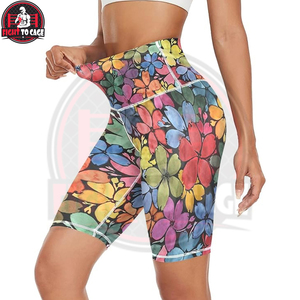 Pantalones Cortos de Mujer con Estampado Floral Acuarela, Suaves, Cómodos, Transpirables, Lavados, Casuales de Verano, Corte Medio Regular, para el Hogar y Exteriores - Product Image 2