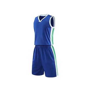 Tenue de sport ajustée classique à col en V pour le basketball, ensemble d'uniformes d'entraînement respirants avec design à bandes latérales - Product Image 2
