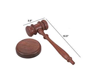 Ensemble marteau de juge et bloc sonore en bois fait main, style antique, pour salle de judiciaire ou décoration - Product Image 2