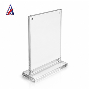 Malaysia Good Seller <b>Acrylic</b> T Stand Magnetic A6 Portrait <b>Table</b> Top <b>Sign</b> Holder Clear Menu Frame Double Sided Desk Display Rack - Product Image 6