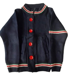 Custom Logo Long Sleeve Yellow <b>Cardigan</b> Sweater Unisex School Uniform for Kindergarten Students Knitted Fabric - Product Image 2