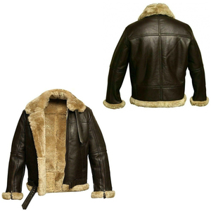 Men's Brown Genuine Leather Waterproof Breathable Eco-Friendly Moto <b>Jacket</b> Stand Collar Zipper Closure <b>Slim</b> <b>Fit</b> Winter Wear - Product Image 3