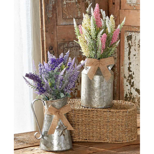 Nouveaux vases décoratifs en métal galvanisé, faits à la main, en forme de bidon à lait avec poignée latérale, pour la décoration intérieure, extérieure et de jardin, porte-fleurs - Product Image 3