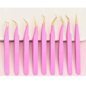 Pince à épiler de précision à pointe fine en acier inoxydable avec poignée confortable, réutilisable pour la séparation, le coiffage et l'application des cils - Product Image 1