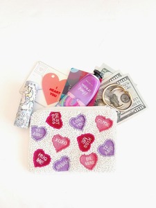 Monedero de Algodón Ligero con Diseño Floral Bordado a Mano, Forma Personalizada, Monedero de Mujer Hecho a Mano con Cuentas de Semillas y Oso, Bordado con Agujas - Product Image 3