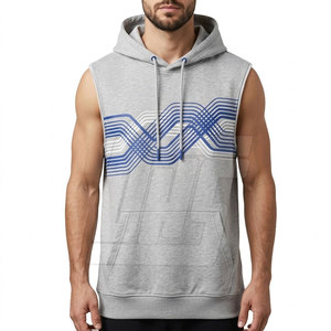 Custom Sleeveless <b>Hoodies</b> For Men <b>Lightweight</b> Hooded Pullover Gym Workout Training Casual Streetwear Athletic Clothing - Product Image 3