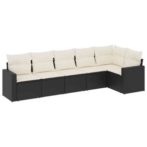 Conjunto de Sofás de Jardín en Negro y Blanco Crema - Product Image 2