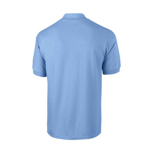 Men's Light <b>Blue</b> Short Sleeve Pique Cotton <b>Polo</b> <b>Shirt</b> Casual Breathable Knitted Solid Color Regular Fit - Product Image 3