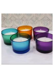 Premium Single <b>Wick</b> Soy & Paraffin Wax Smokeless <b>Candle</b> Translucent Colored Glass Jar Eco Friendly Handmade Christmas Home Decor - Product Image 1