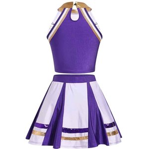 Ensemble d'uniformes de cheerleading personnalisés pour femmes, tenue de cheerleader avec crop top et jupe, vêtements d'équipe - Product Image 4