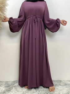 Abaya Ramadan Modeste Simple Droite en Mousseline pour Femme - Taille Naturelle Longueur Ras du Sol 100% Coton Écologique Respirant Musulman - Product Image 5