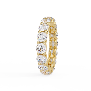 Anillos de Oro Sólido de 14K al por Mayor con Diamantes Cultivados en Laboratorio, Corte Brillante Redondo, Montura en U, Anillos de Boda de Eternidad Completa para Mujer, Joyería Fina - Product Image 5