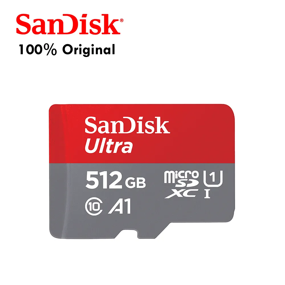 SanDisk 512GBメモリーカードメガバイト/秒、C10、U1、フルHD、A1、ウルトラマイクロSDカード-SDSQUAC-512G-GN6MN