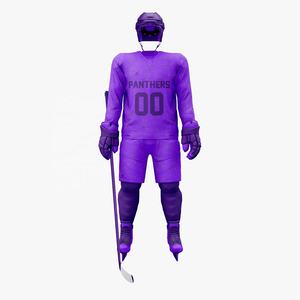 Conjunto de Jersey y uniforme de hockey sobre hielo personalizado de sarga de aparejos OEM diseñado a medida para practicar hockey sobre hielo en equipo - Product Image 1