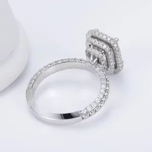 Luxury Moissanite Engagement <b>Ring</b> 925 Sterling Silver Halo Bridal <b>Ring</b> for Women Wedding Jewelry - Product Image 3