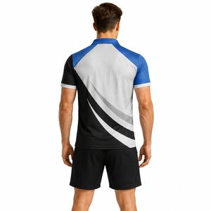 Ensemble de tenue de tennis pour hommes de qualité supérieure, 100% polyester, vêtements de sport, design personnalisé, caractéristiques haute performance, tenue de tennis quatre directions - Product Image 6