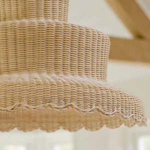 Cottagecore Chic Triple Tier Rattan Lampshade Elegant Straw Woven Pendant <b>Light</b> Cover Luxury Ceiling Hanging <b>Chandelier</b> - Product Image 4