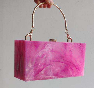 Bolso de Mano Cuadrado de Resina Pintado a Mano con Diseños de Flores y Modelos de Moda para Arte y Coleccionismo, Bolso de Resina por MULTI CRAFT - Product Image 5