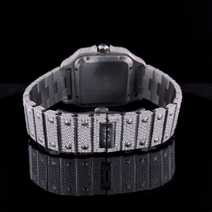 เครื่องประดับศิลปะสุดหรู ผลิตด้วยมือ รุ่นลิมิเต็ดอิดิชั่น  ทำจากสแตนเลสสตีล ประดับคริสตัลแซฟไฟร์  สำหรับทั้งชายและหญิง ดีไซน์คลาสสิก  พร้อมกลไก ETA - Product Image 6