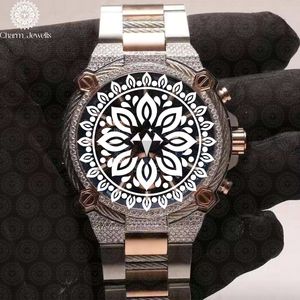 Montre de luxe Charm Jewells en acier inoxydable, cadran analogique 40 mm, chronographe, cristal saphir, mouvement mécanique automatique, mode masculine - Product Image 1