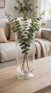 Modern Transparent Glass <b>Textured</b> Table <b>Vase</b> Decorative Centerpiece for Home Wedding Dining Room - Product Image 2