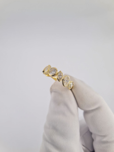 Anillo de Diamantes de Oro Amarillo de 14K y 18K con Diamantes Cultivados en Laboratorio, Anillo Multiforma para Mujer, Marquesa, Pera, Esmeralda, Ovalado, Redondo, Joyería Fina - Product Image 3