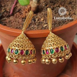 Traditional Pearl Drop Jhumka Earrings for Wedding and Party - Product Image 2