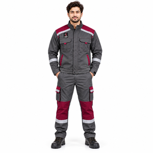 Uniforme de Seguridad Industrial, Conjunto de Ropa de Trabajo con Cinta Reflectante, Material de Poliéster Duradero, Ajuste Cómodo, Ropa de Construcción OEM - Product Image 1
