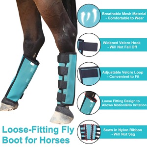 BRAND ZONE Botas ajustables antimosquitos para caballos, de malla transpirable, para protección de patas equinas, proveedor mayorista de equipo equino - Product Image 2