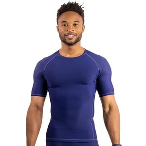 T-shirt de compression pour homme, haute qualité, couleur unie, extensible, coupe ajustée, pour la gym - Product Image 3