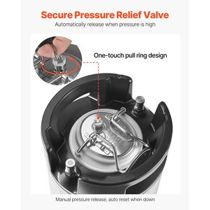 Fusto Corny da 5 Galloni con Chiusura a Sfera in Acciaio Inox SUS304 per Cold Brew, con Doppie Maniglie in Gomma e Fondo Rinforzato in Gomma per Attrezzature di Birrificazione - Product Image 5