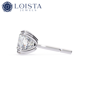 Élégantes boucles d'oreilles en or blanc 18 carats avec diamants de laboratoire pour femmes, taille brillant rond, certifiées IGI - Product Image 4