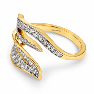 Bague de fiançailles de luxe inspirée des feuilles, sertie de diamants de laboratoire, pour femme, en or 10K 14K 18K, argent 925 935, pavé minimaliste, haute joaillerie - Product Image 4