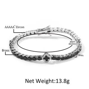 Classic 925 Silver Tennis Bracelet With Round Brilliant Cut Black Diamonds Prong Set Unisex Everyday Wear - Product Image 4