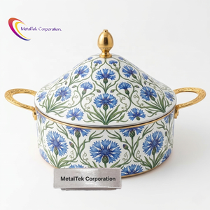 Artisan Crafted Stainless Steel Casserole <b>Pot</b> Superior Quality Unique Damask Design Luxury Hot <b>Pot</b> Serving Dish Food Warmer <b>Pots</b> - Product Image 1