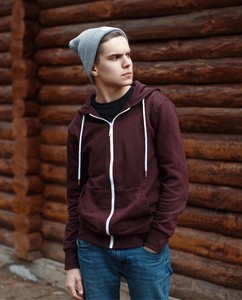 SIMURA FASHION's Men's Cropped Zip-up <b>Sweatshirt</b> Cotton/Polyester Blend Comfortable Customizable Custom Logo <b>Embroidery</b> - Product Image 3