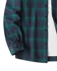 Camisa casual a cuadros verde oscuro para hombre, de algodón y poliéster, manga larga, con botones, para venta al por mayor, OEM, exportación, mercado de suministro. - Product Image 5